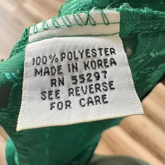 Virgola Italia Shirt Medium Green ShortSleeve Button Up Geometric Collared Retro - Picture 9 of 9